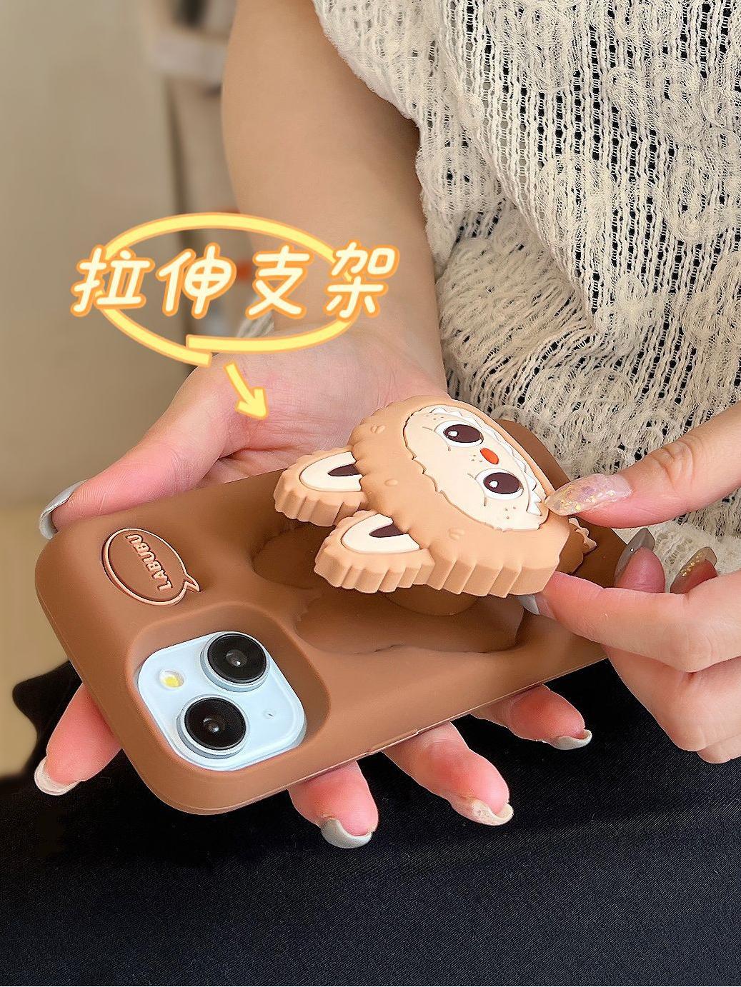 Labubu 3D Silicone iPhone Case with Stand